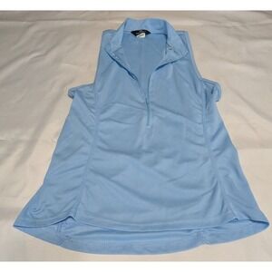 Canari Cycling Jersey Women Large Blue Good Sleeveless Quarter Zip Rear Pockets